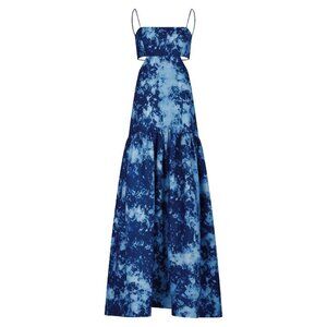 Silvia Tcherassi Shannon Abstract Linen Sleeveless Maxi Dress NWT